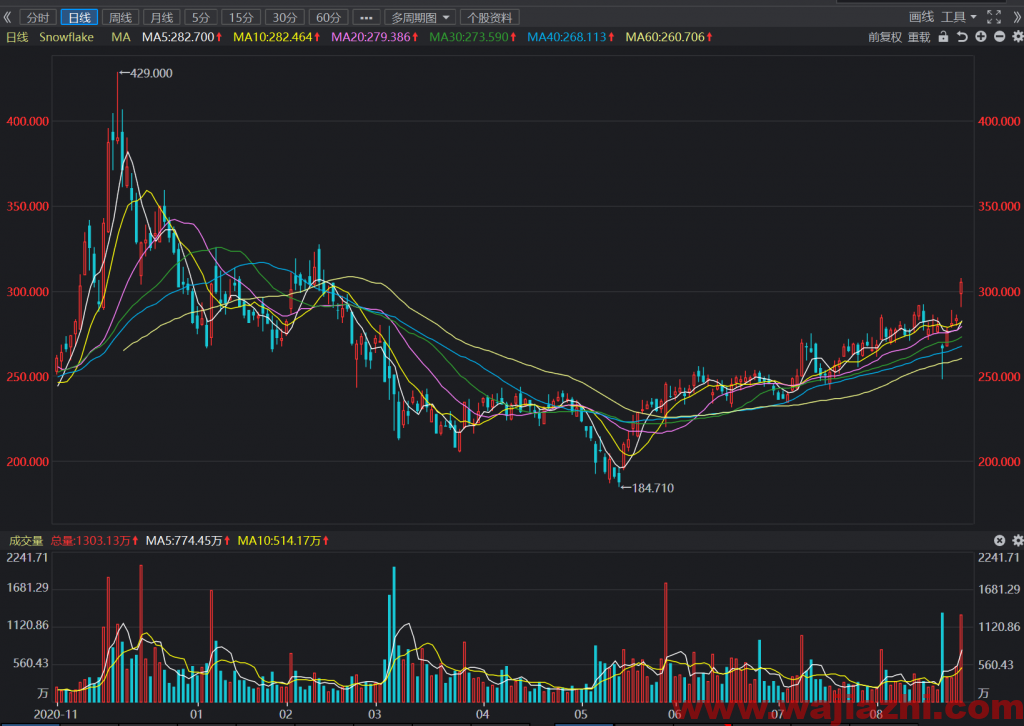 JMP Securities：维持Snowflake评级为跑赢大盘，最新目标价为320.00美元